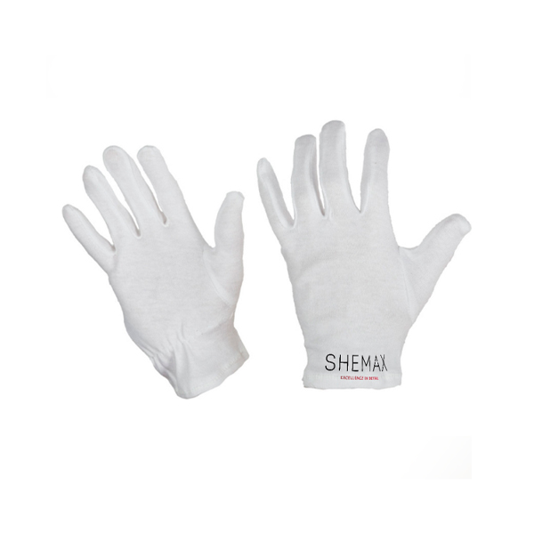 SHEMAX manicure cotton gloves white reusable comfort