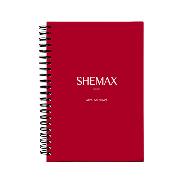 SHEMAX branded notebook red professional planner