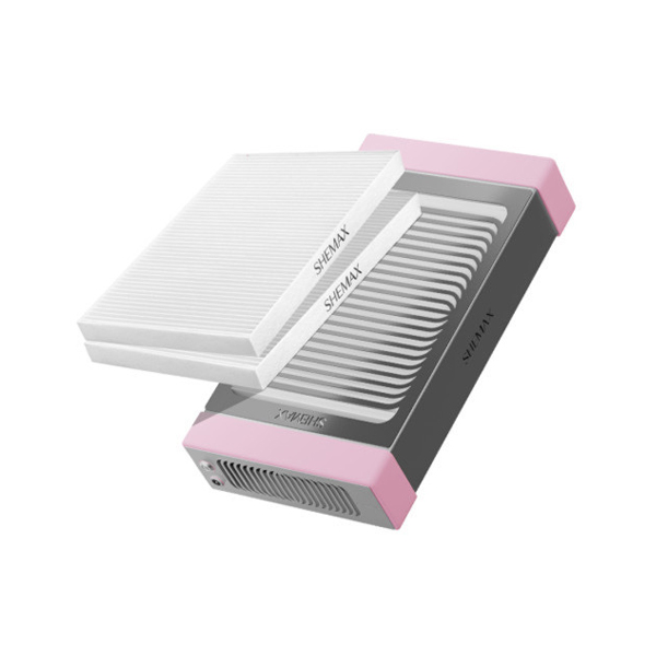 SHEMAX Style PRO Pastel Pink Nail Dust Collector + 2 Replaceable HEPA Filters Kit